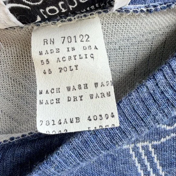 Ambassador Clothes Home Long Sleeve Crew Neck Abstract Vintage Sweater Size L. - Picture 4 of 8